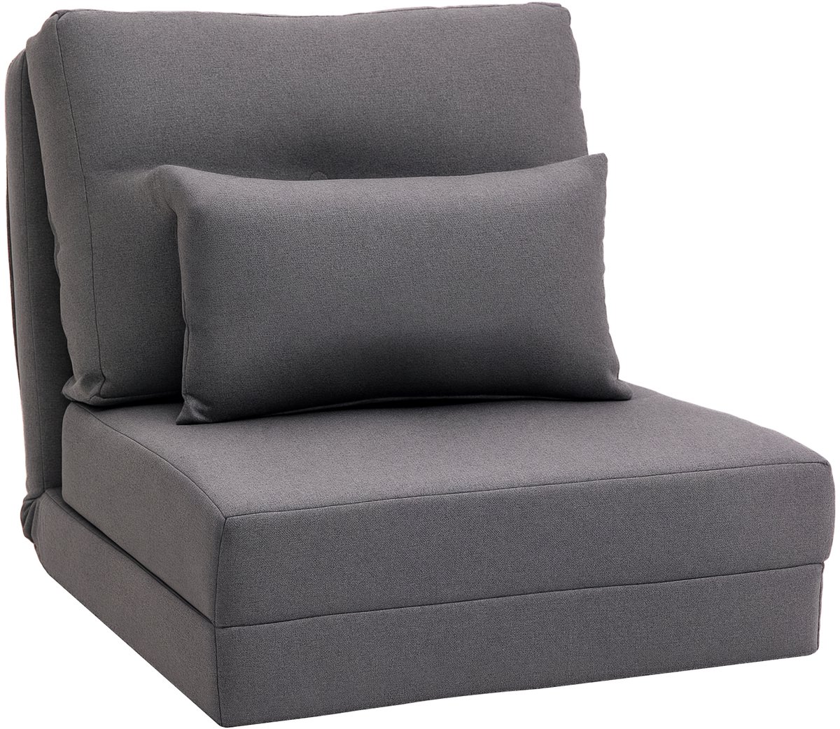 Bodemstoel 2-in-1 - Slaapmat Ligstoel - Ontspannen Zitten - Verstelbare Rugleuning - 60 x 80 cm - Donkergrijs