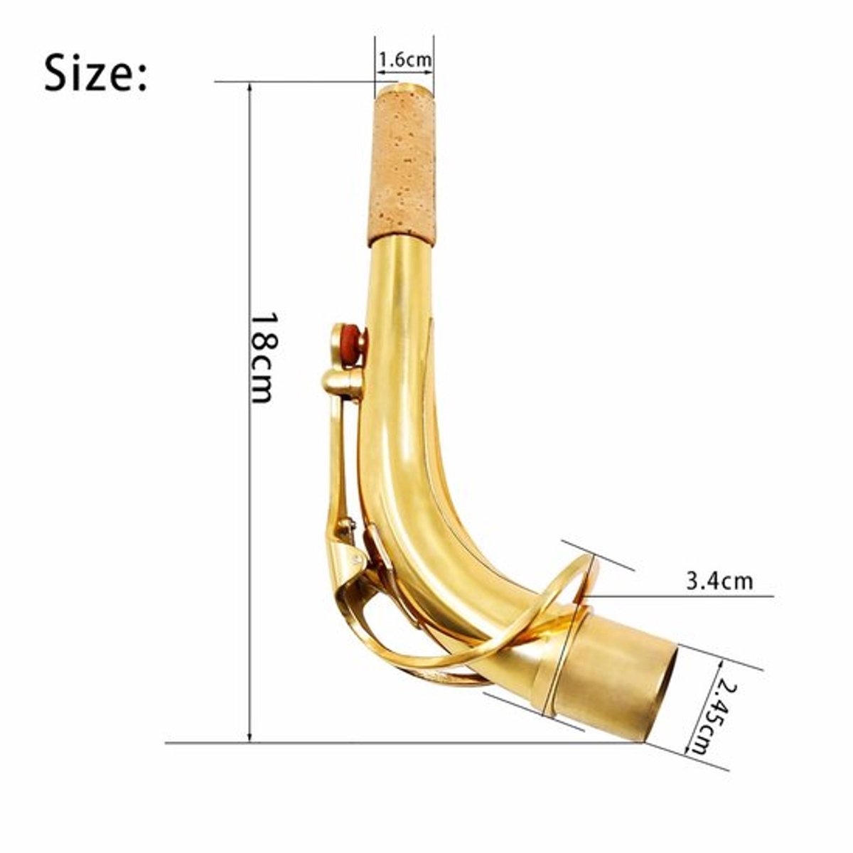 Altsaxofoon Hals - Hoogwaardig Messing - Speciale Accessoires - Fijne Afwerking - Uitstekende Prestaties - Hoge Resonantie - Saxofoonhals