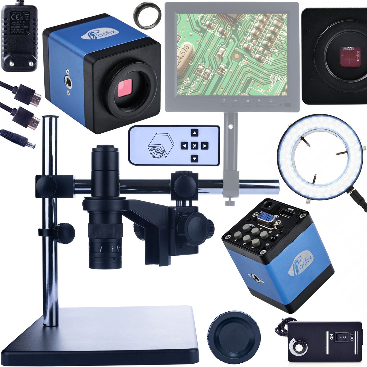 Rosfix Digitale Microscoop Earth Pro MCEP-0.5X-PZRR Set - Regelbaar Arm