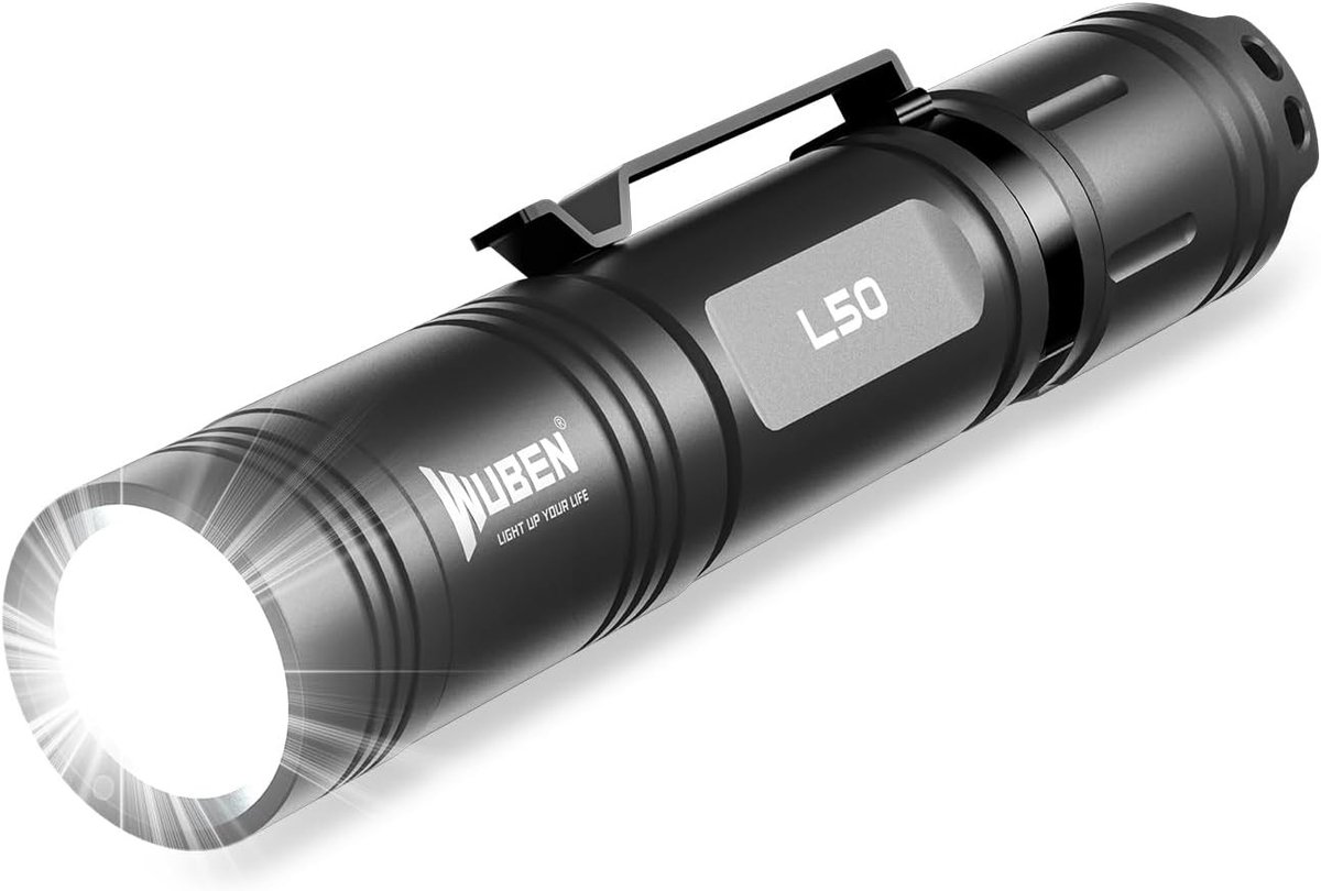 Militaire zaklamp - L50 - 13,8 x 2,6 cm - Oplaadbare LED Zaklamp - Voor Kamperen en Noodgevallen