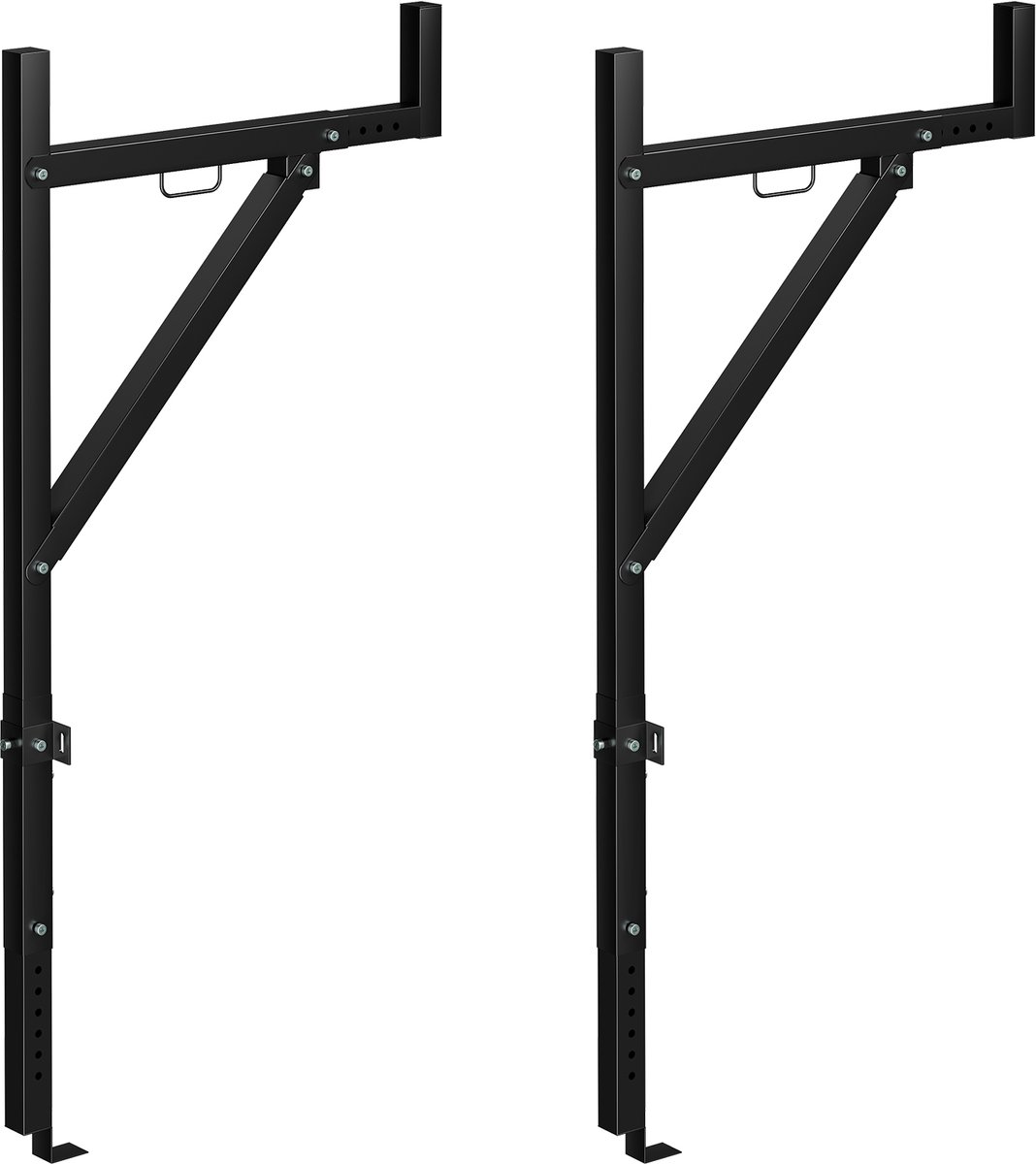 HoerFuriy - Verstelbare Stalen Ladderrek voor Pick‑up Laadbak - Breedte 48-86 cm, Hoogte 113-126cm - Max Belasting 113kg - Laadrek voor Kajak en Hout