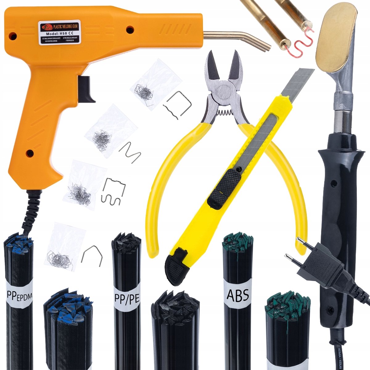 Rosfix DualWeld 5w1 Set Soldeerbout en Nietpistool - 230V - 200 Nietjes, 50g Kunststoflasdraad