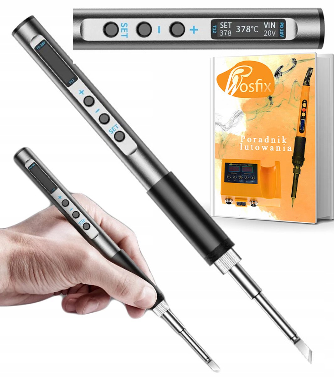 Rosfix Soldeerbout NanoPro NP65W - Precisie Soldeerbout met T12 Verwarming - 65W USB-C OLED