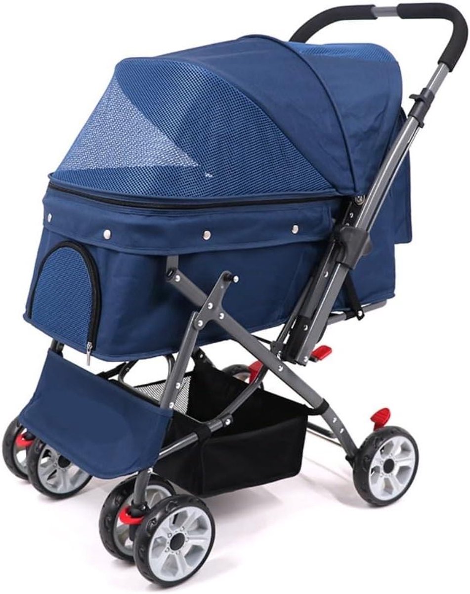 Huisdier Kinderwagen - Hondenwagen Kattenwagen - Veilig Vervoer - Opvouwbaar Ontwerp - Tot 25 kg - Grijs