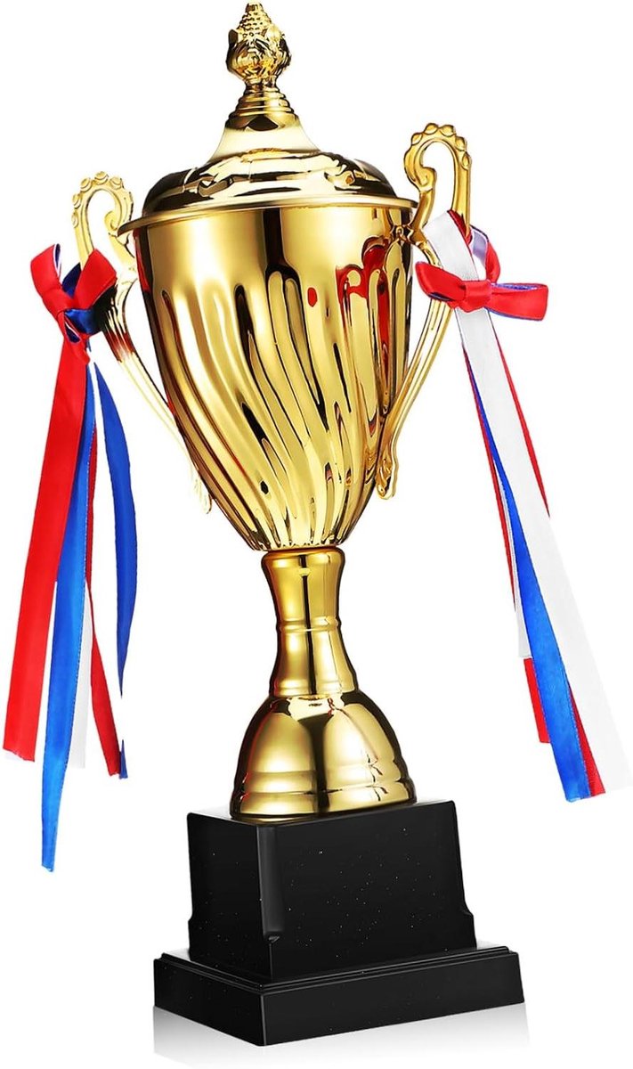 Grote Trofee Beker - Metalen Prijs - Sport Erkenning - Stabiele Basis - 32 cm Hoog - Goud