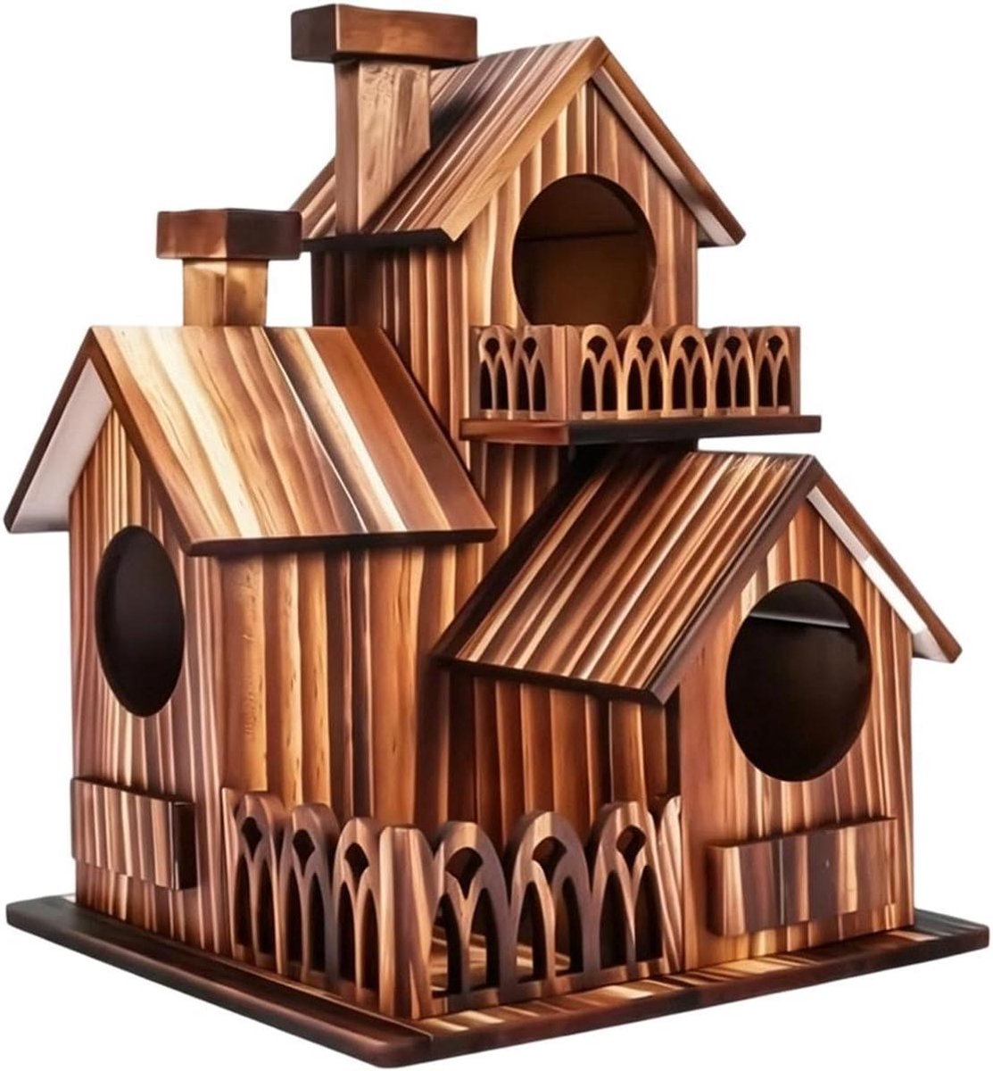 Vogelhuis Buiten - Tuinhuisje Vogelnest - Vogels Nestelen - Duurzaam Hout Carbonisatie - 164 x 173 x 164 cm - Bruin