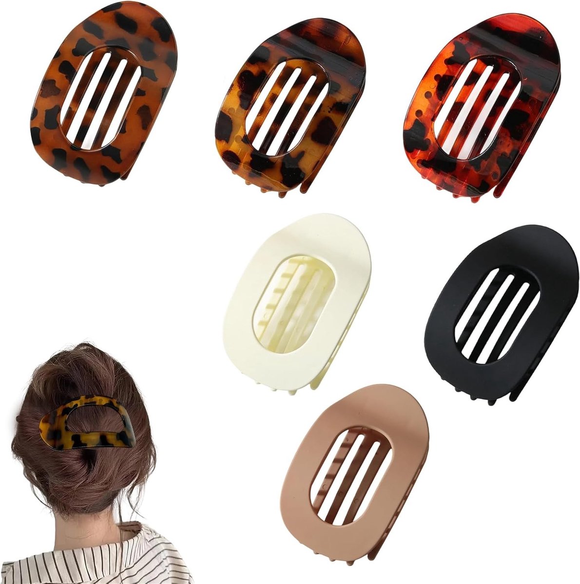 6 stuks haarklemmen plat, platte haarspelden, platte haarspelden voor vrouwen, meisjes, haar
