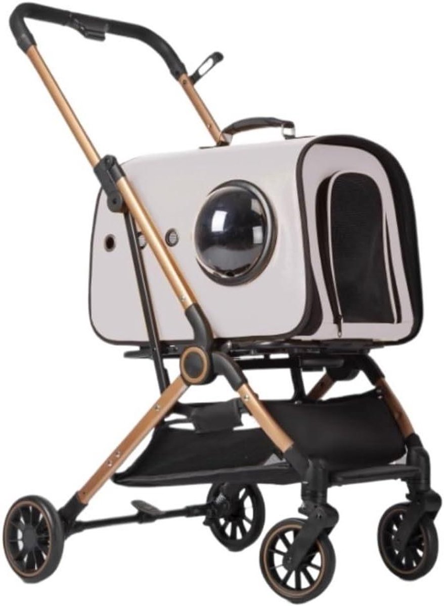 Huisdieren Wandelwagen - Hondenbuggy Kattenkar - Reizen met Huisdier - Afneembare Ruimte - 25 kg - Grijs