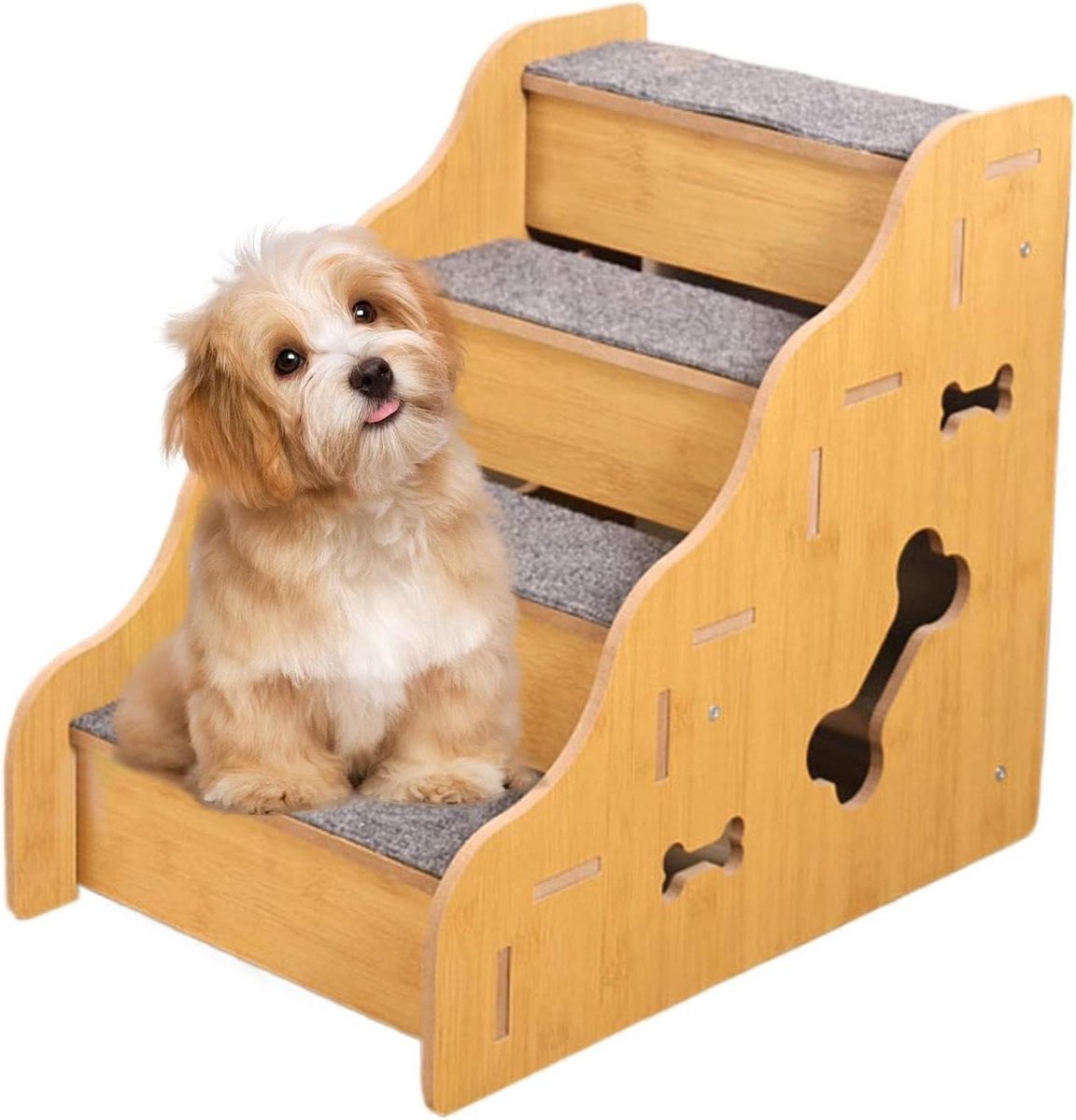 Honden Opstapje - Klimhelling Puppy - Veilig Meubels Bereiken - Anti-slip Textuur - 45x30x40 cm - Grijs