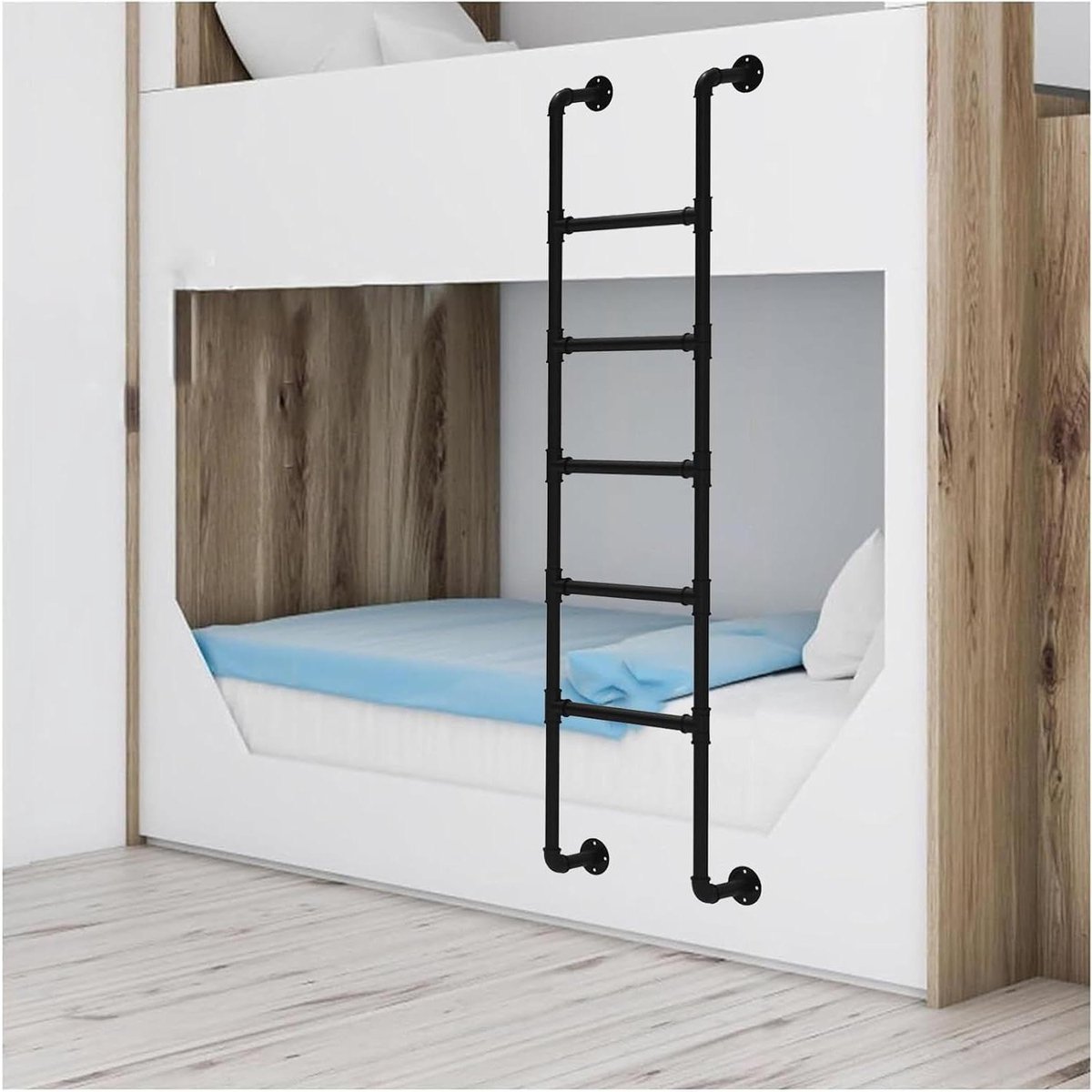 Metalen Bed Ladder - Zolder Trap - Veilig Bereiken - Stevig Ijzeren Frame - 131 cm - Zwart