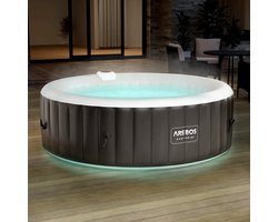 AREBOS Opblaasbaar - met LED Verlichting - Hottub voor Innen en Buiten - Opblaasbaar 6 Persoons - 130 Luchtstralen - 208 cm - 1000L - Opblaasbaar Bubbelbad Massage