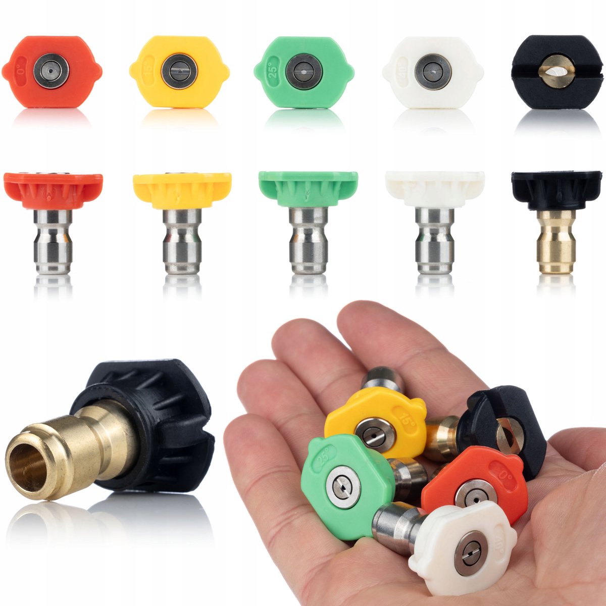 Rosfix Spuitmond Set 5 Stuks - Quick Connect 1/4"" Spuitmond - Orifice 0,050"" 1,270 mm 0°–60° - Geschikt voor Lavor, Black&Decker