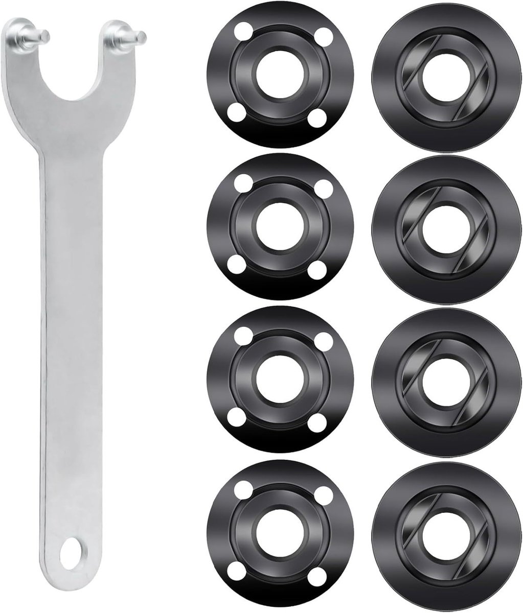 Slijpschijfflenssleutel, sleutel voor slijpschijf, vervangend accessoire voor haakse slijper, flensmoeren compatibel met Milwaukee, Ma-kita 193465-4, Bosch, Black & Decker, Ryobi, 4,5" 5/8-11