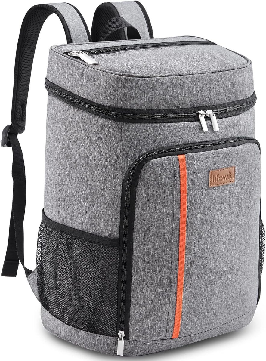 Koelrugzak - Grijs - 33 x 20,3 x 43 cm - Waterdichte Geïsoleerde Lunchrugzak - Voor Buitenactiviteiten