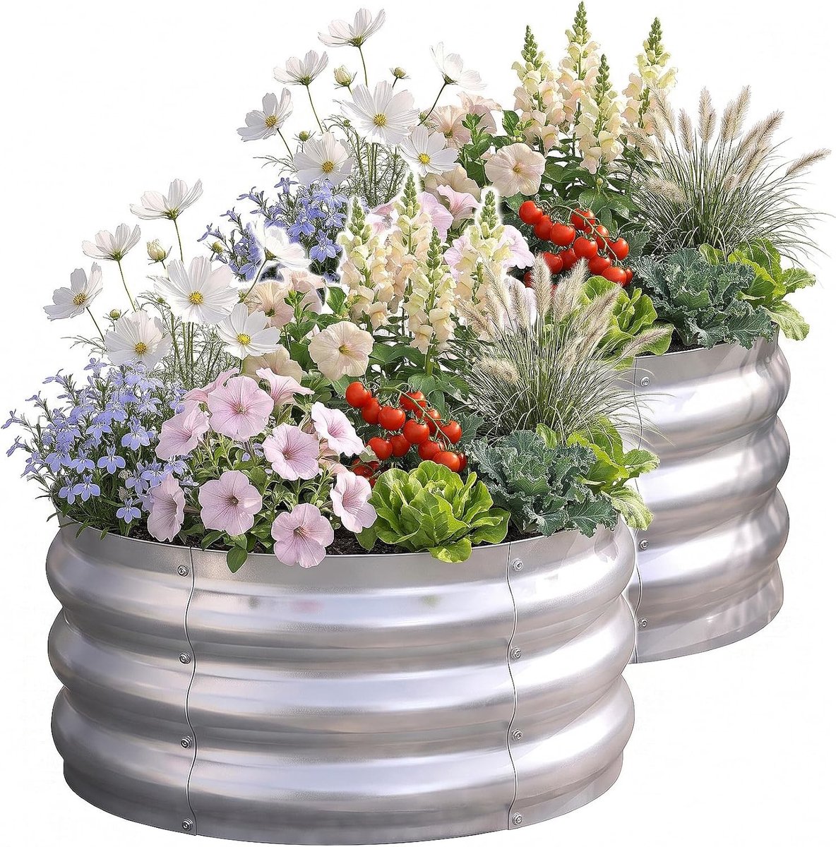 Kweekbak op poten - Zilver - 60 x 30 cm - Gegalvaniseerd Stalen Verhoogd Tuinbed - Voor Buiten Tuinieren