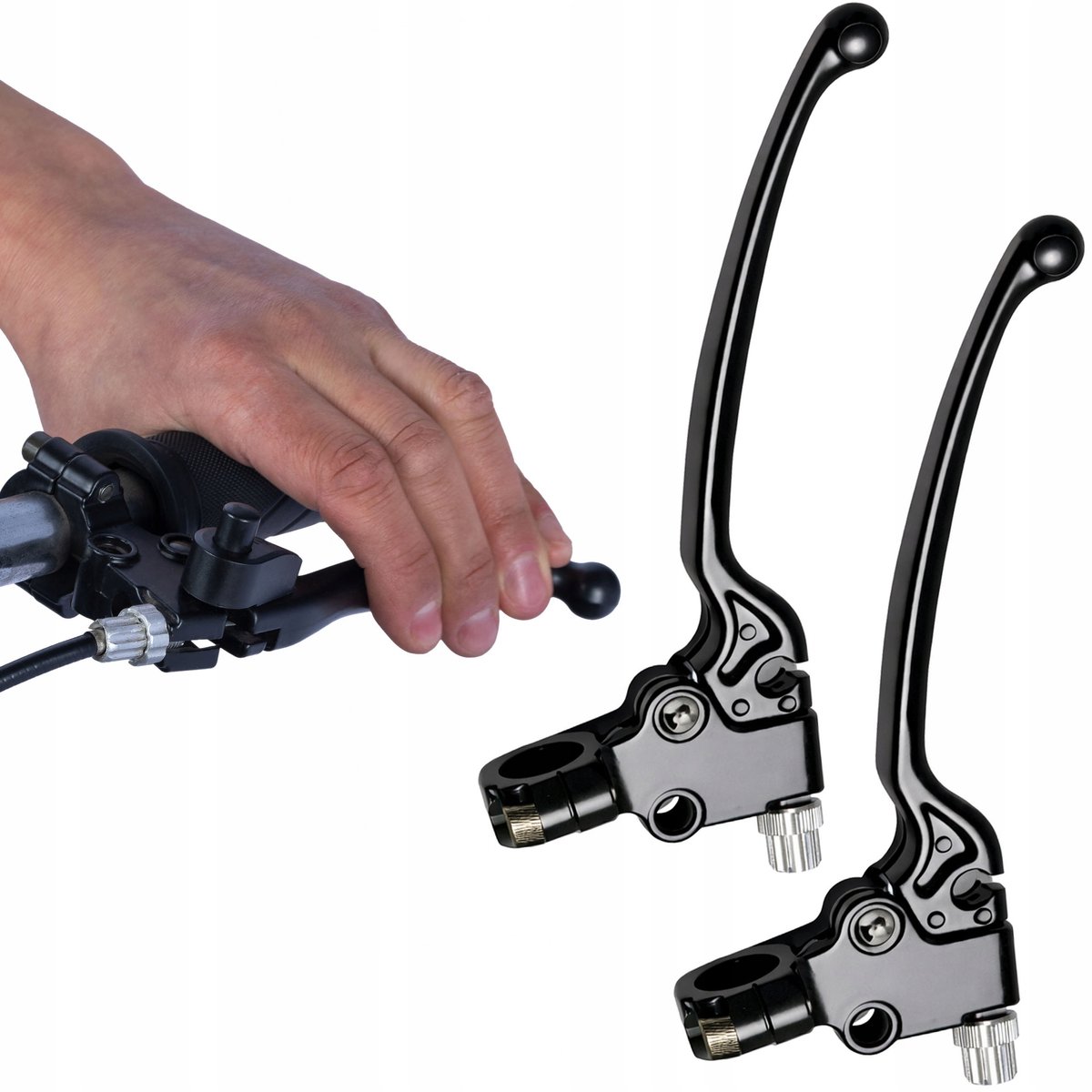 Zenthril DualBrakeControl Stuurhendel Set - 2 Zwarte Metalen Hendels - Spuittrekker en Wielblokkade