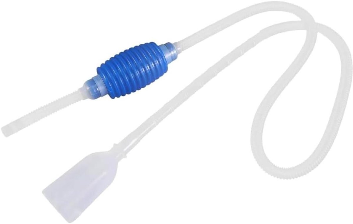 Aquarium Waterwisselaar - Aquariumstofzuiger Sifon - Aquarium Onderhoud - Met Multifunctioneel Mondstuk - 35.5 cm Lengte - Grijs
