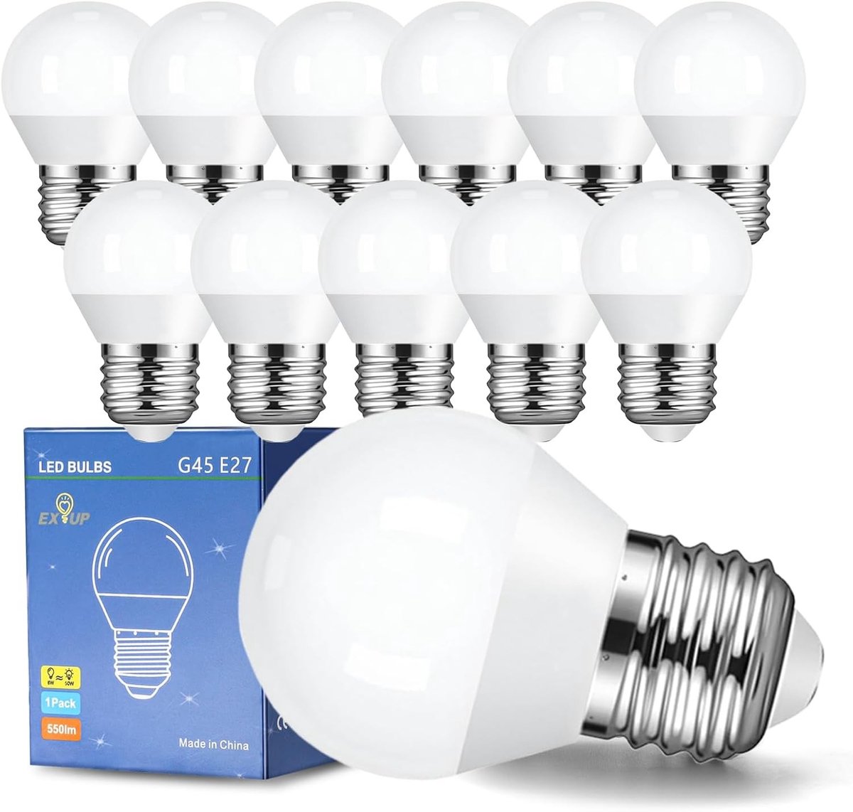 E27 G45 Lamp - Koud licht 6500k - - Energiebesparende Lamp met Grote Fitting - Voor Algemeen Gebruik