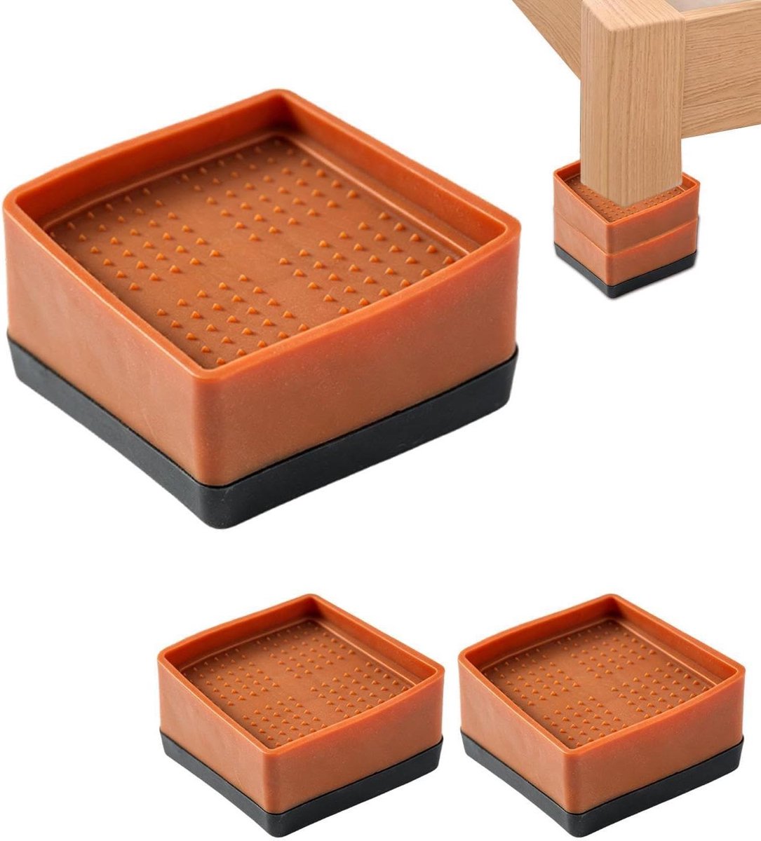 Meubelverhogers - Bedverhogers Hefpoten - Meubels Verhogen - Stapelbaar Antislip - 4 stuks - Wit