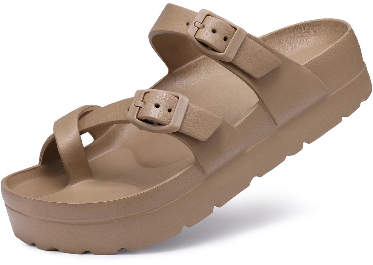 OLANLY - Ergonomic Flip-Flops - Dames Slippers - Anatomic Dames Slippers - Bruin