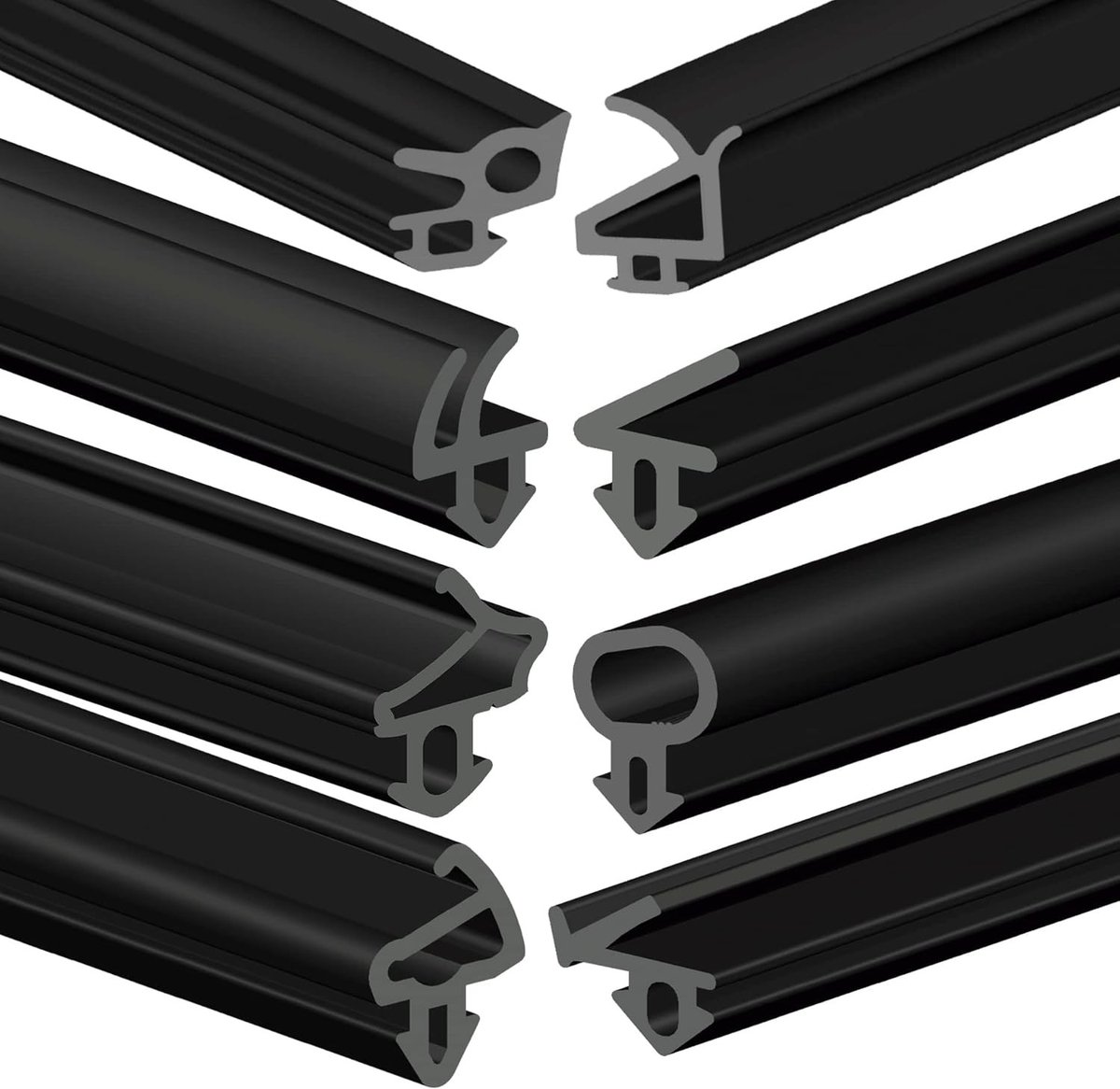 Rubberen Vensterafdichting - Zwart - 10 m - EPDM Rubber met Aluminium Coating - Voor Ramen en Deuren