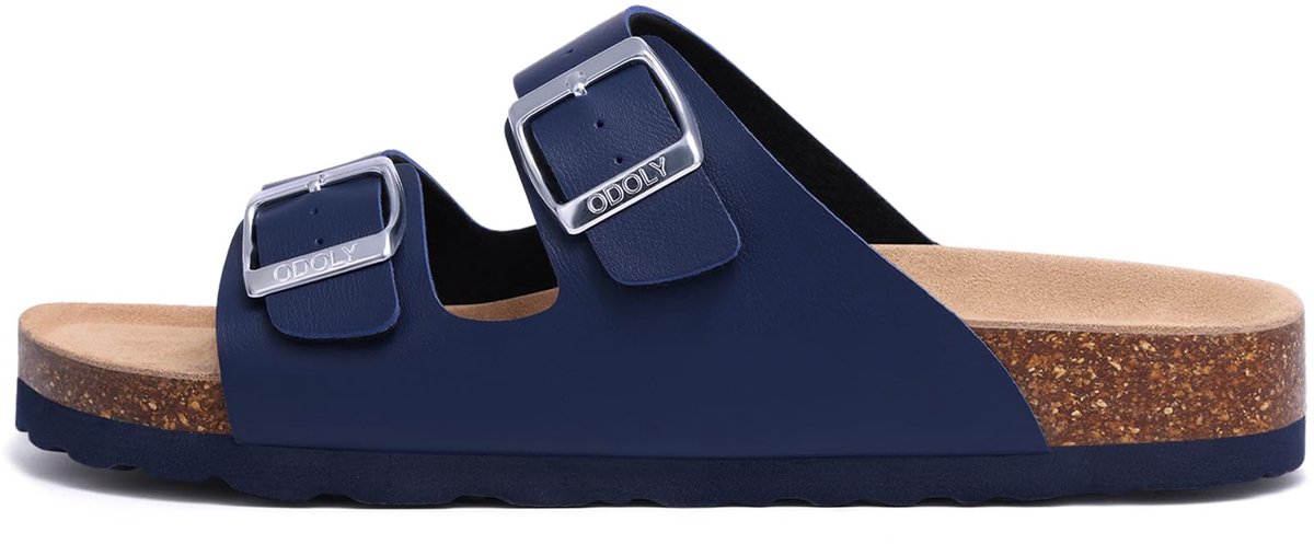 Olanly - PU Clogs - Casual Sandalen - Met Voetboogsteun - Marineblauw - 39 - Geschikt voor een voetlengte van 24,6 cm