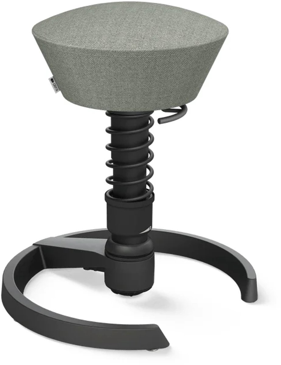 Aeris Swopper - ergonomische bureaukruk - zwart onderstel - steengrijs bekleding - gliders - wol - standaard