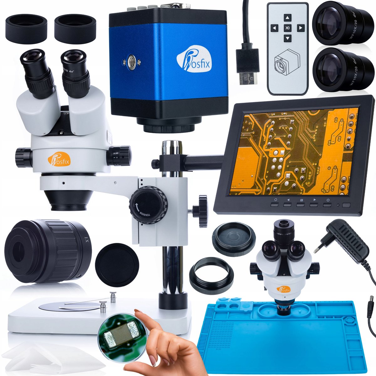Rosfix Trinoculair Stereomikroscoop Mercury Pro MSMP-T-PS1 - Camera HDMI 2MP - Zoom 7x–45x, C-Mount