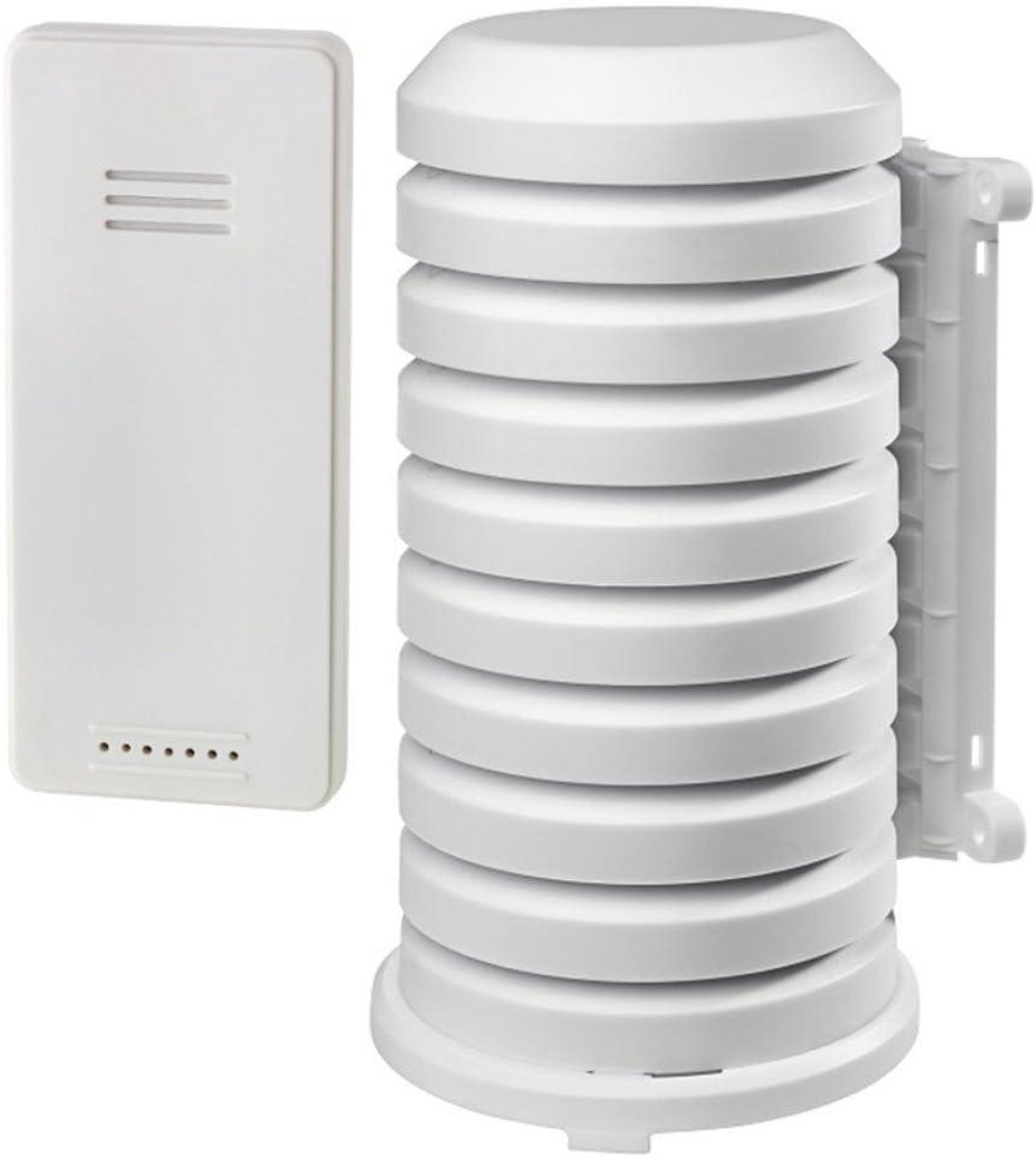 Temperatuur Zender - Buiten Sensor - Weer Meten - Waterdichte Behuizing - 60 Meter Bereik - Wit