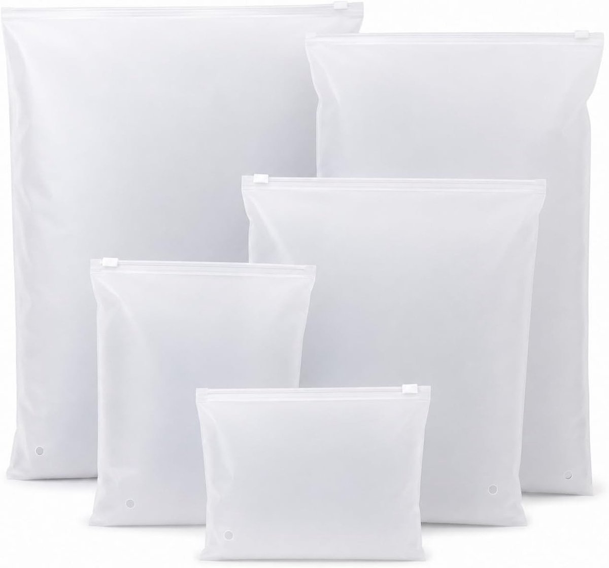 Kledingzakken - Mat Transparant - Set van 25 - Duurzame Compressiezakken voor Kleding en Ondergoed
