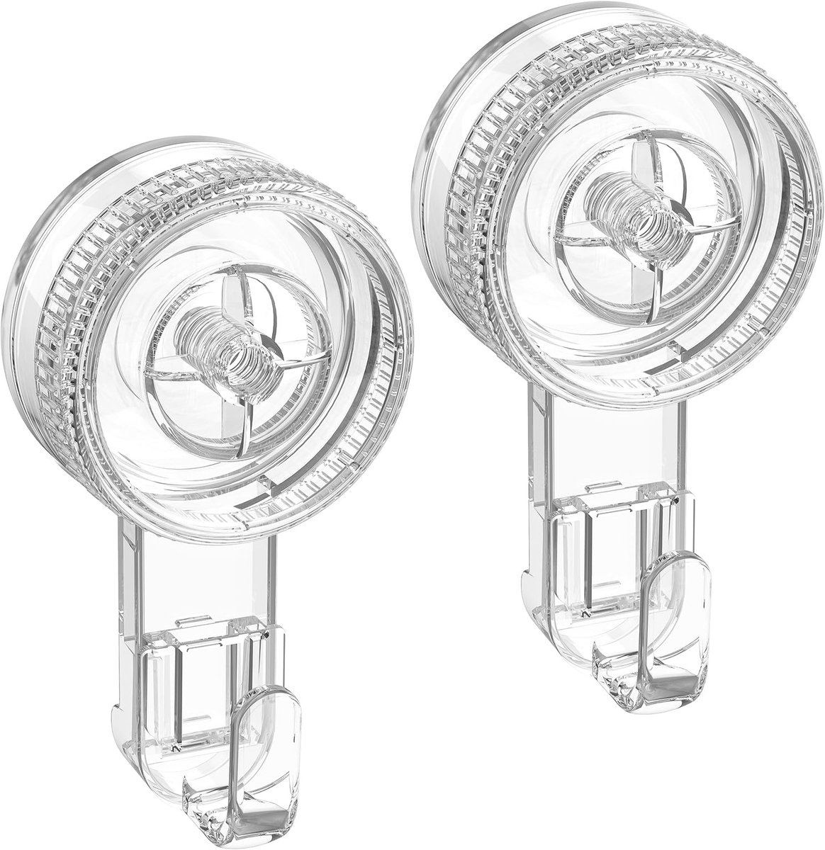 2-Pack Zuignap Haken zonder boren, Max 5KG, extra sterk