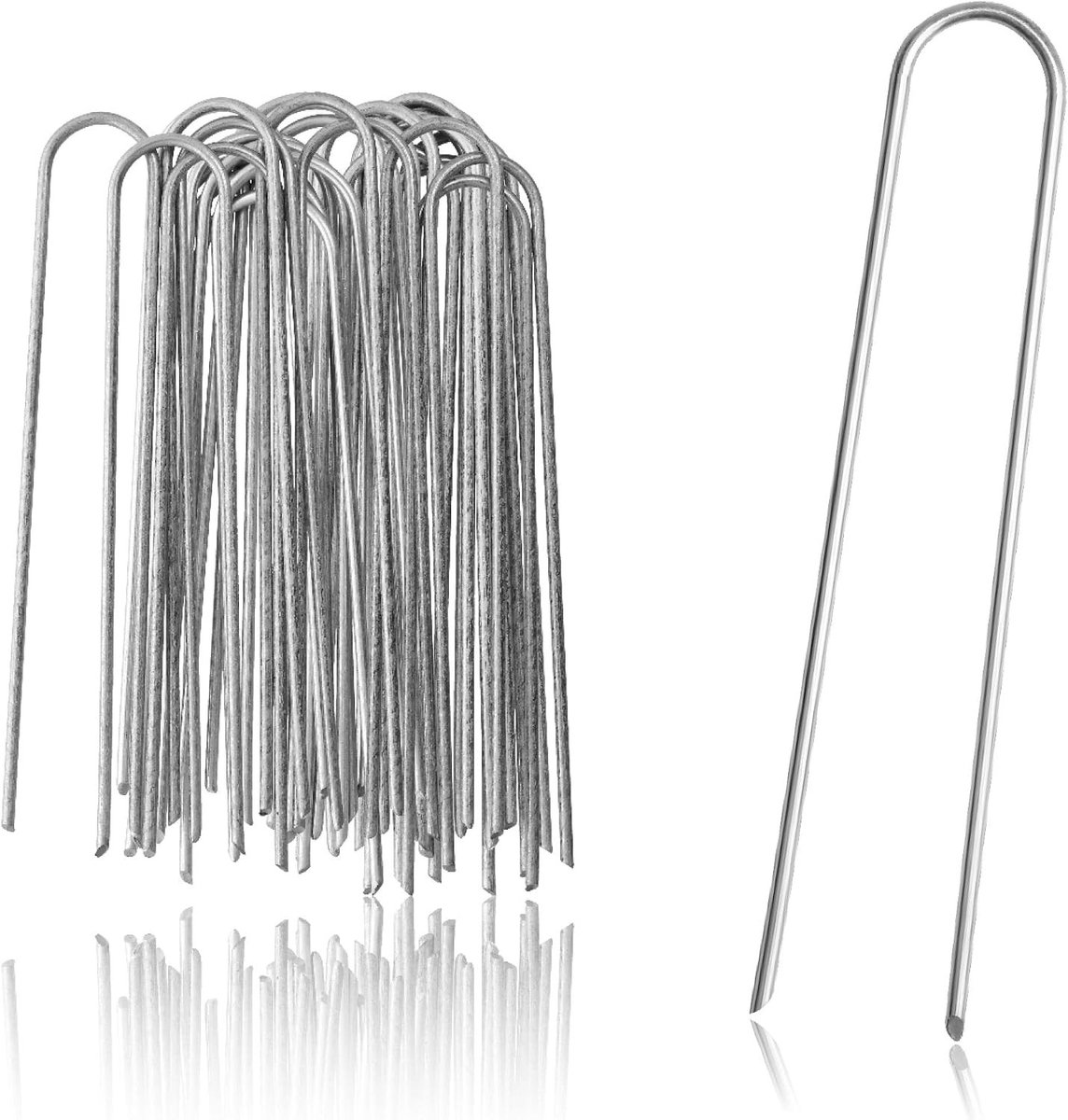 Grondanker - Zilver - 200 x 25 x 3,8 mm - Gecoat Stalen Grondpen - Voor Tuin en Camping