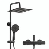 Sofetiy Max Regendouche - Ø 30 cm - Handdouche Met 5 standen - Waterbesparend - Inclusief thermostaatkraan - Zwart