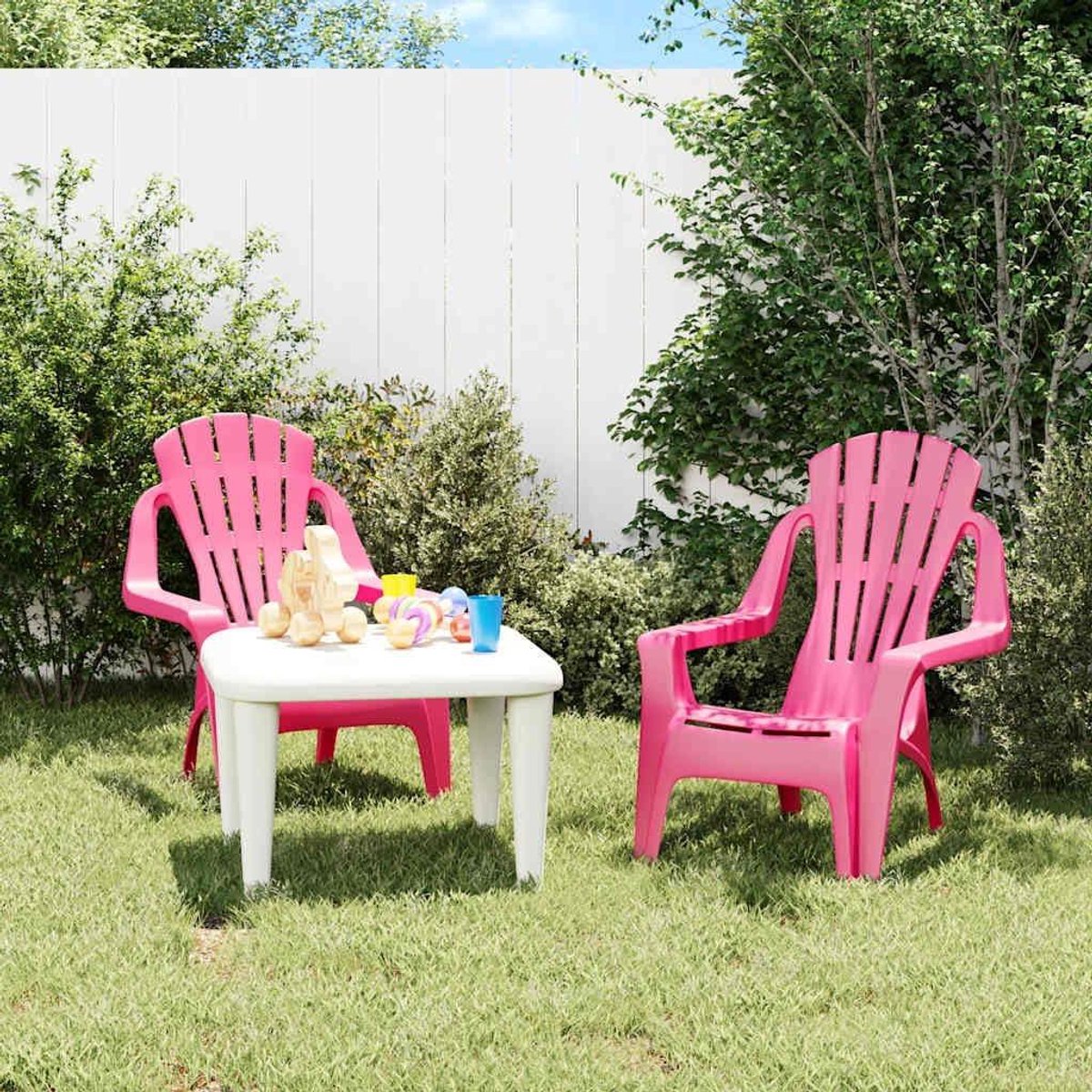 Tuinstoelen Kinderen - Kinderstoeltjes Buiten - Buiten Zitten - Ergonomisch Ontwerp - 37x34x44 cm - Roze