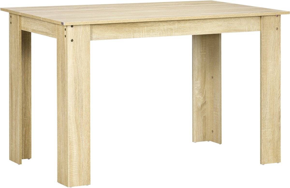 Rechthoekige eikenhouten eettafel – geschikt voor 4-6 personen – houten keukentafel
