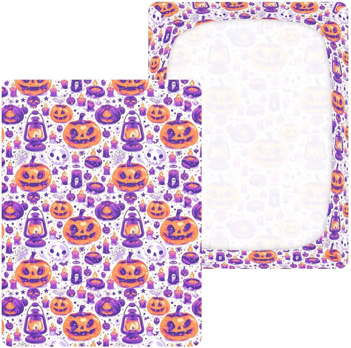 Baby Ledikantlaken - Wieg Laken - Zachte Slaapomgeving - Volledig Elastische Band - 99 x 68 cm - Paarse Pompoen