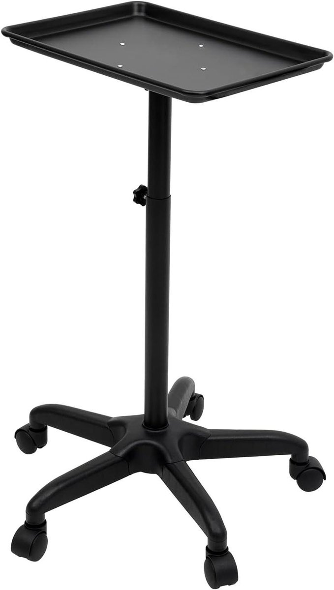 Kapperskar - Serveertrolley Salonwagen - Haarstyling Benodigdheden - Verstelbare Hoogte - 45 x 33 cm - Zwart