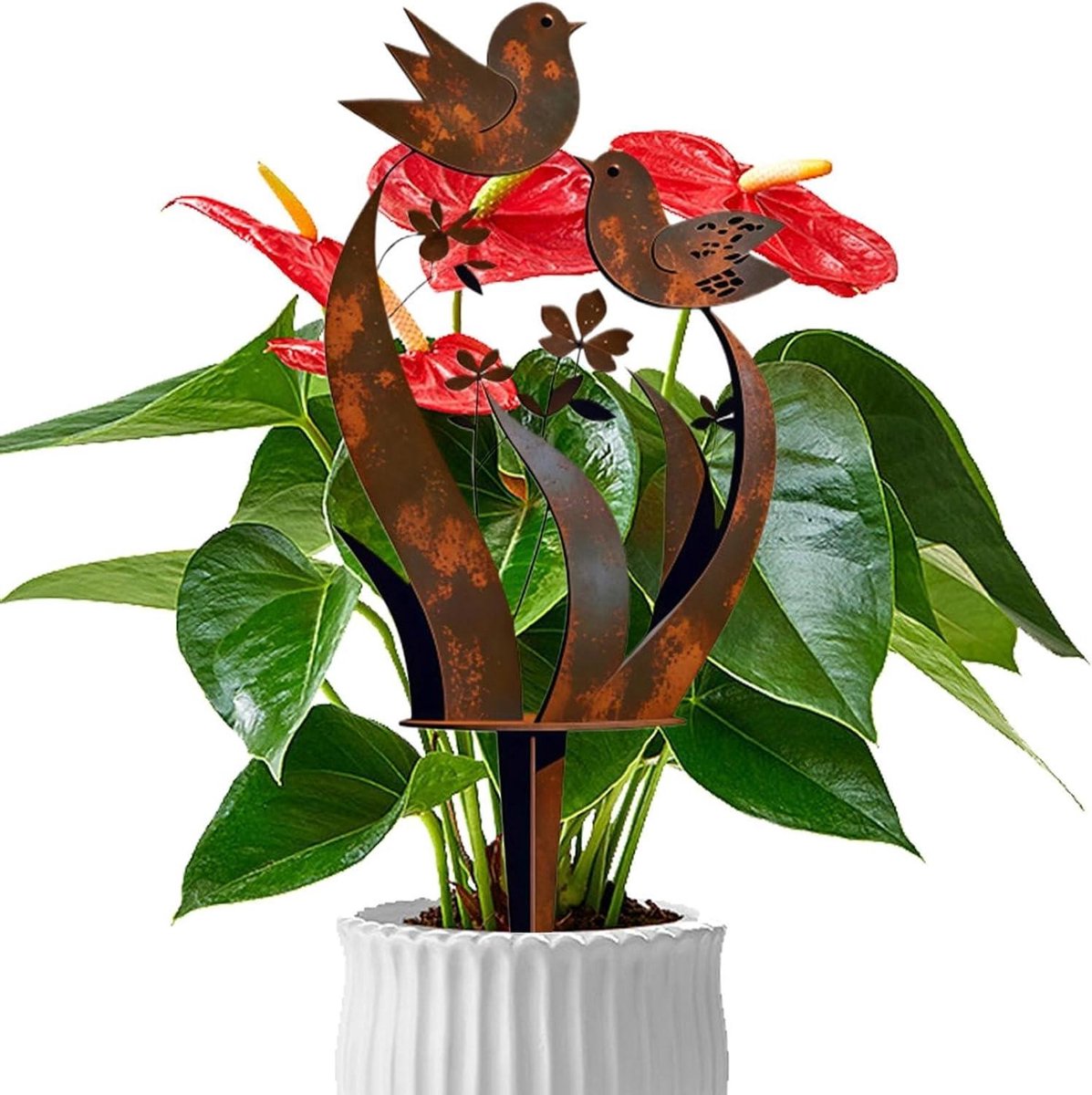 Decoratieve Tuinstaken - Grondornamenten Vogel - Tuin Verfraaien - Roestvrije Stalen Stokken - 30x18 cm - Enkel attribuut