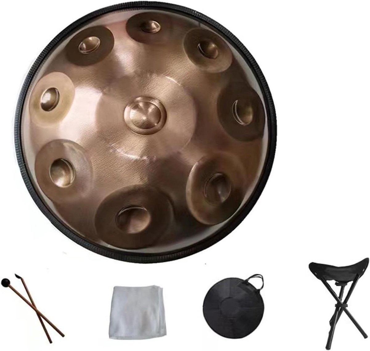 Handpan Trommel - Stalen Handpan Muziekinstrument - Muziek Maken - 9 Tonen D Minor - 56 cm Diameter - Staal