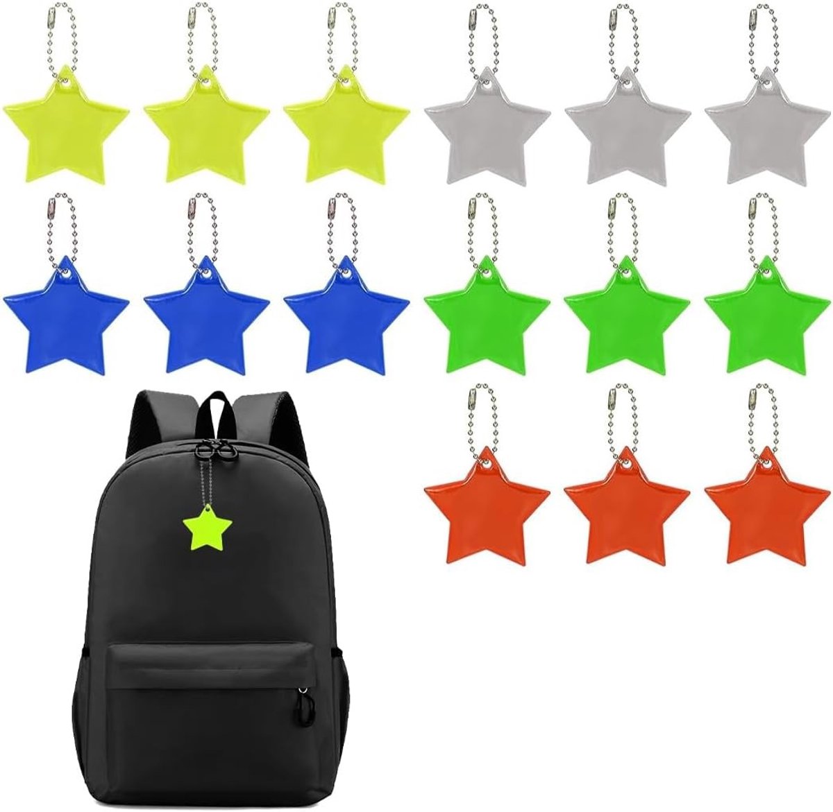 Reflecterende veiligheidshangers voor kinderen - 15 stuks, ideaal voor schooltassen, rugzakken en sportactiviteiten zoals paardrijden en wandelen