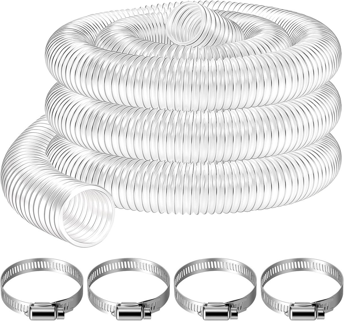 Transparante PVC Stofverzamelslang - Transparant - 3 meter - Flexibele Afzuigslang voor Werkplaatsstofzuiger