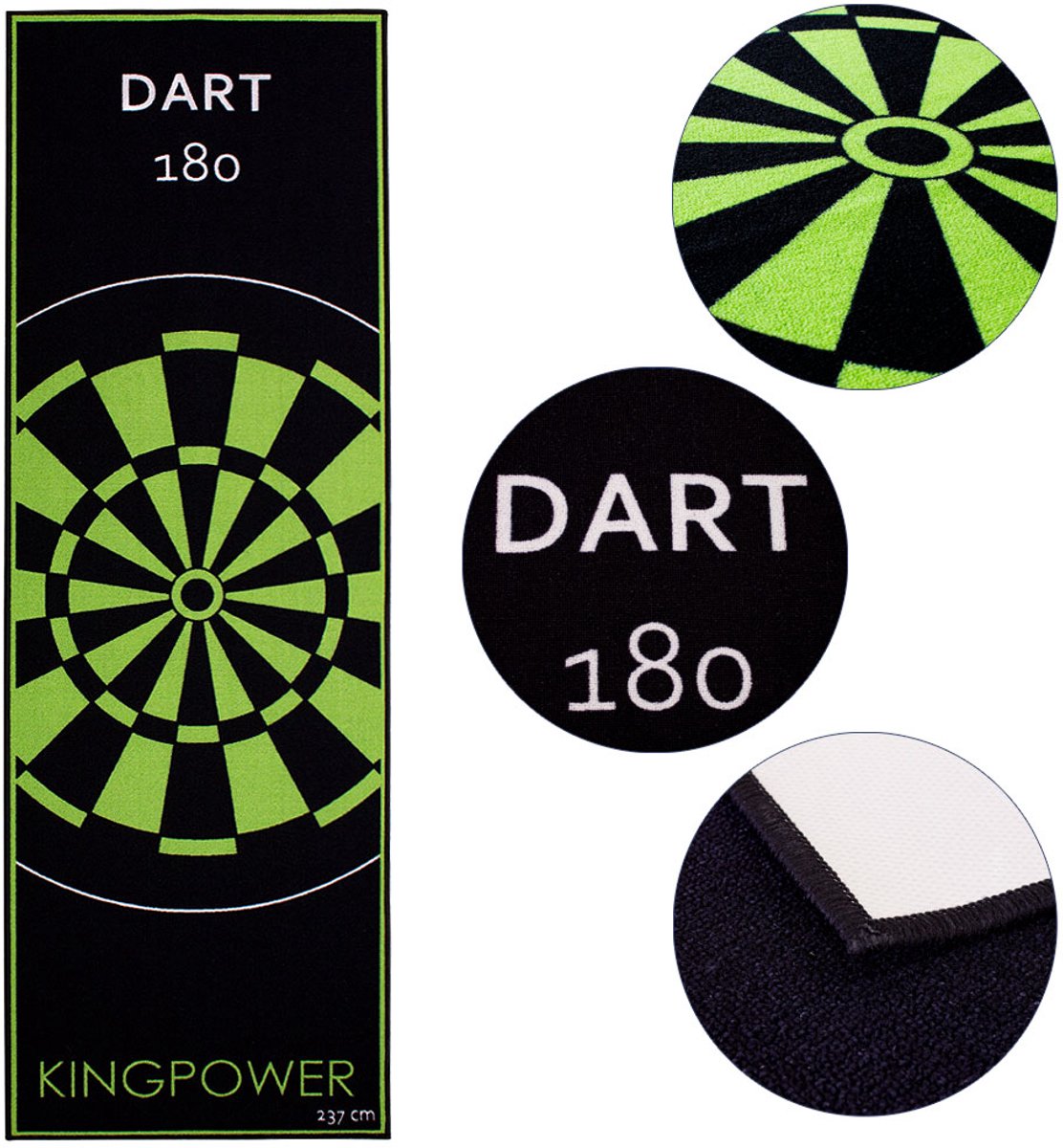 Kingpower Dart Mat Dart Tapijt Toernooimat Afvoerlijn Vloerbescherming Accessoires Darts Dartbord Dartbord 2 maten 237cm en 290cm verschillende designs