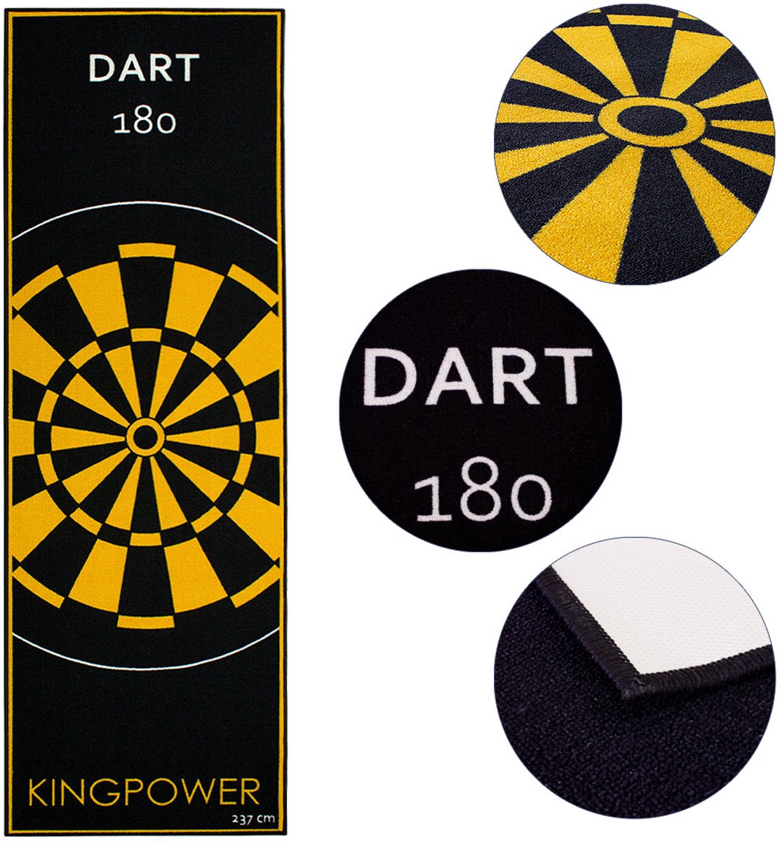 Kingpower Dart Mat Dart Tapijt Toernooimat Afvoerlijn Vloerbescherming Accessoires Darts Dartbord Dartbord 2 maten 237cm en 290cm verschillende designs