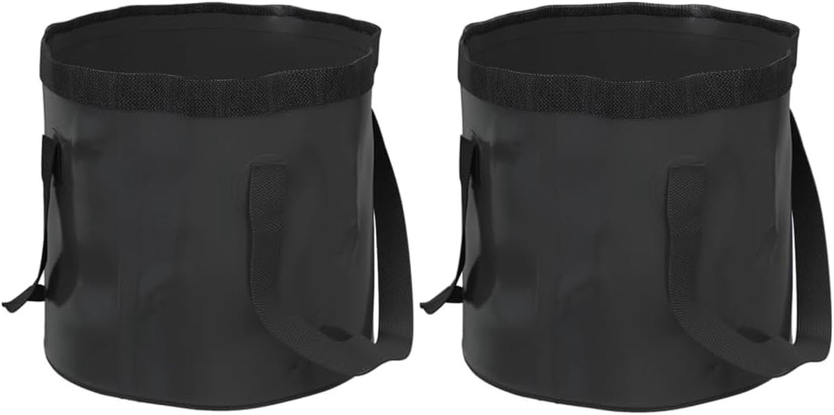 Opvouwbare Emmers - Vouwbare Bakken - Kamperen en Tuinieren - Waterdicht PVC Materiaal - 20 L - Zwart