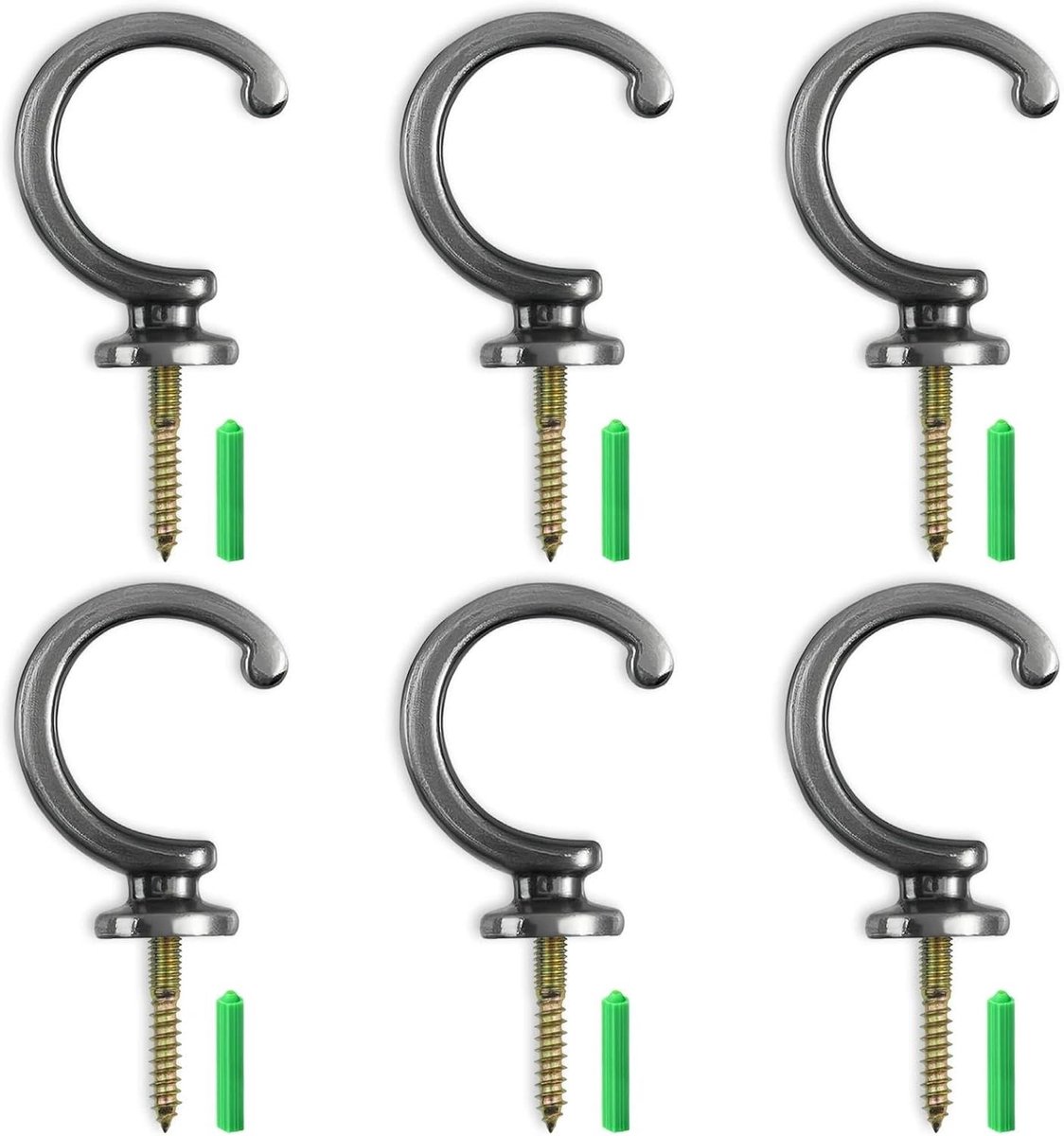 Gordijnhouders - Zwart - 7 cm - Zinklegering - Voor Badkamergordijnen en Kleding