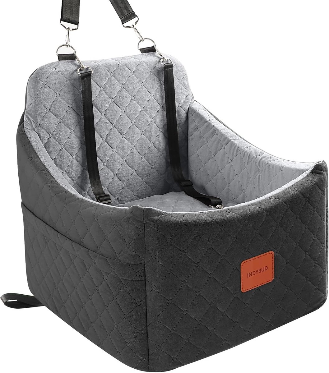 Hondenautostoel - Zwart/Grijs - 19 x 19 x 19 inch - Afneembare Wasbare Hundeverhoger - Voor Kleine tot Middelgrote Honden