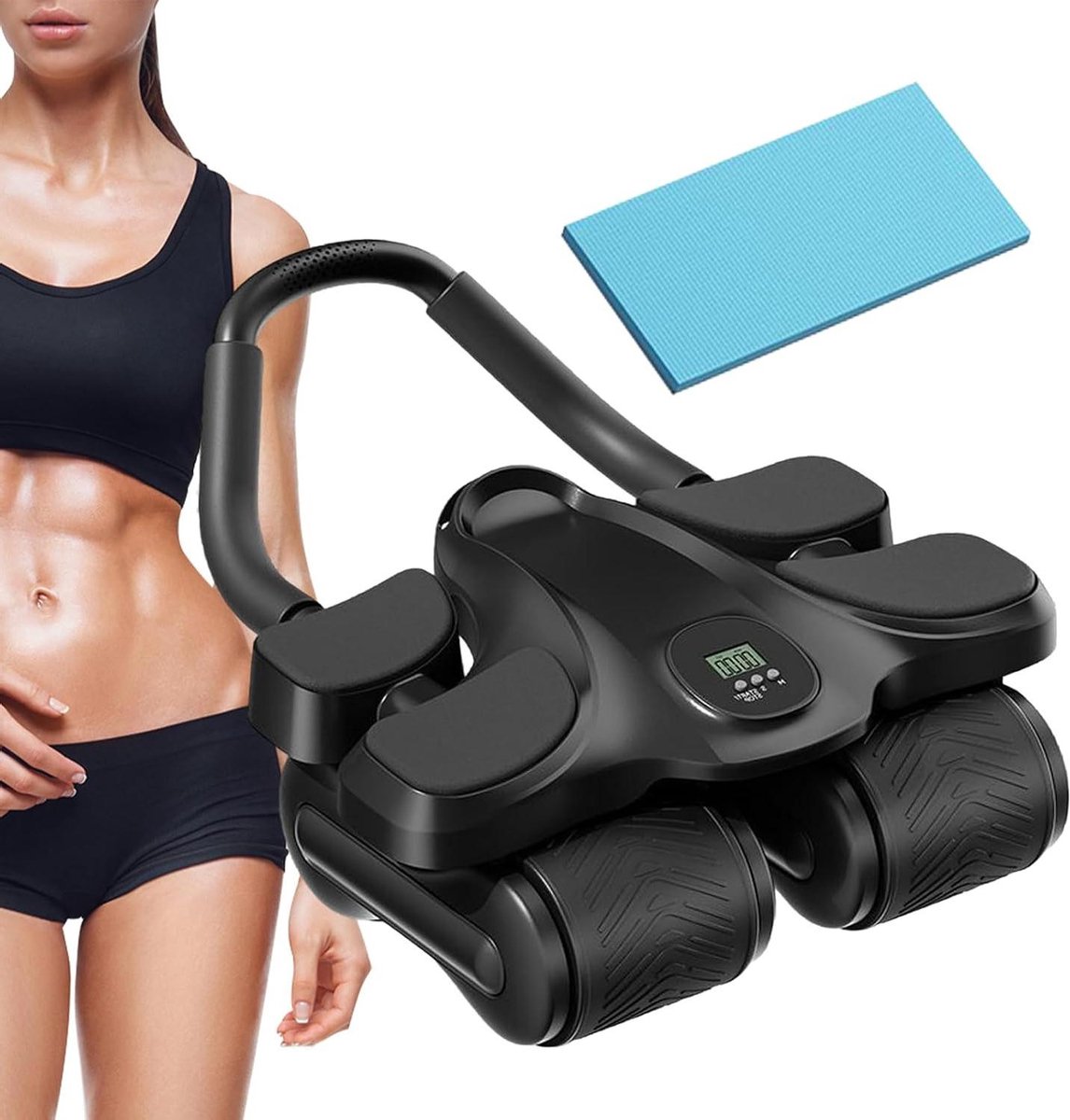 Buikspiertrainer met 4 wielen - Buikroller Core Trainer - Kerntraining Thuis - Stabiel Rolontwerp