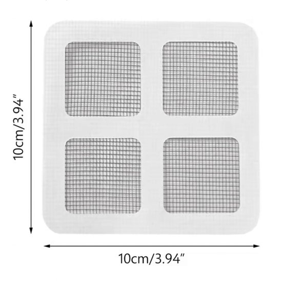 Vliegengaas Reparatieset - Hor Reparatie Patches - Gaten Dichten - Zelfklevend en Weerbestendig - 10 x 10 cm - Wit Zwart — afbeelding 2