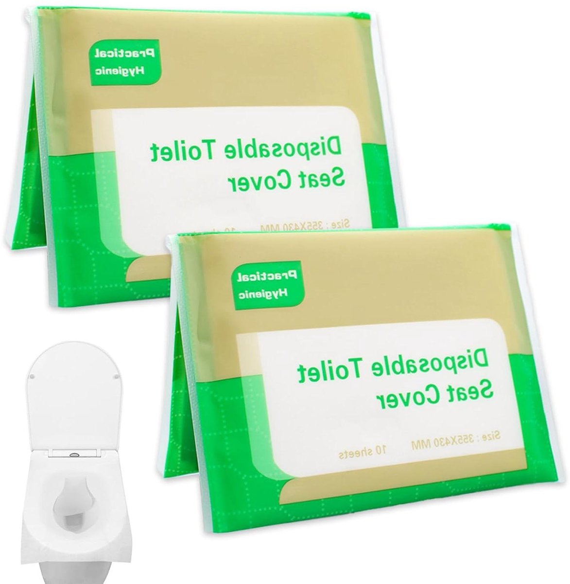 Wegwerp WC-brilhoezen - Hygiënehoezen Toilet - Reizen en Onderweg - Biologisch Afbreekbaar - 20 stuks 43 x 355 cm - Wit