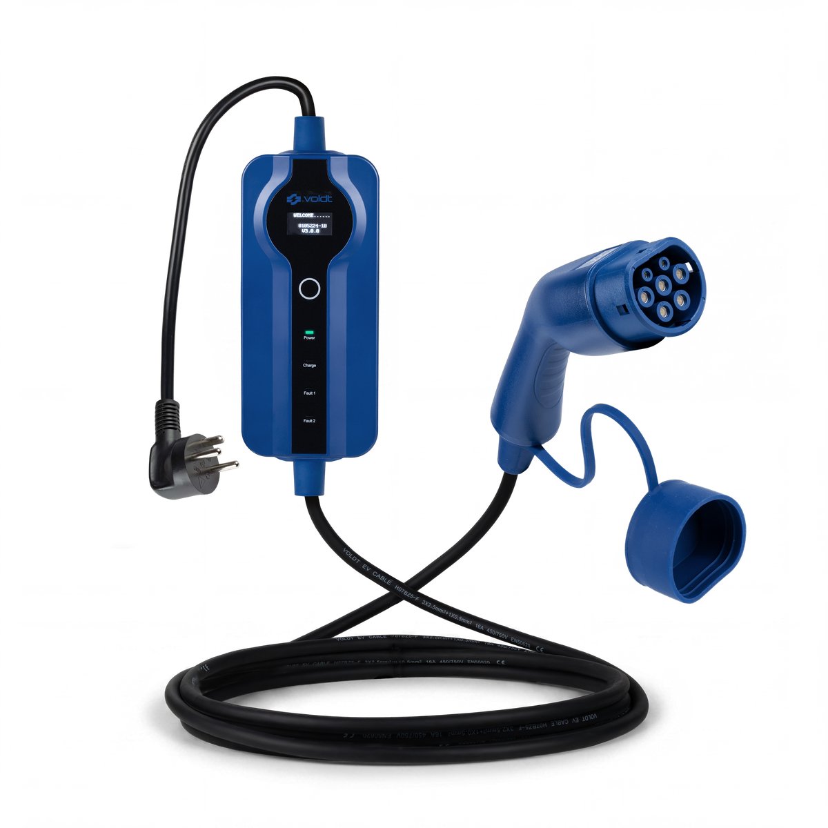 VOLDT base, Schuko, Type K Voldt® Portable charger Type K 230V | 8A - 13A | 2.8kW + APP | 10 Meter